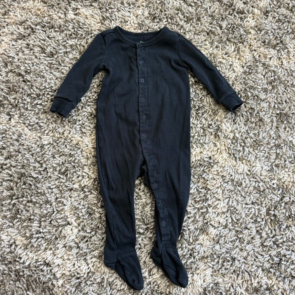 Primary Black Snap Up Sleeper Playsuit One Piece Outfit Footie Baby 6-9 Months